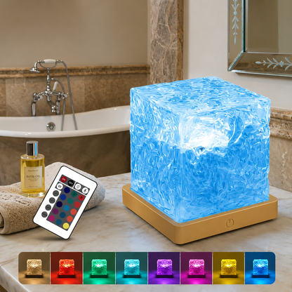 16 Colors Ocean Wave Aurora Projector Night Light – LED RGB Ambient Lamp with Remote, Touch Control, Dimmable & Rotating USB-C Mood Light