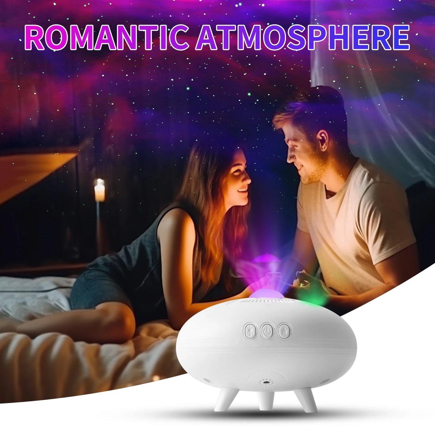 UFO Galaxy Star Projector Night Light – LED Starry Sky & Nebula Effect Lamp for Bedroom & Kids Room Decor